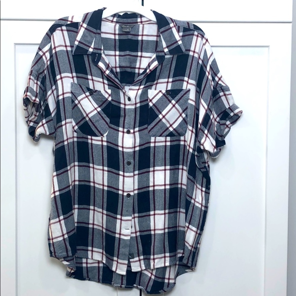 Eddie Bauer short sleeve flannel top